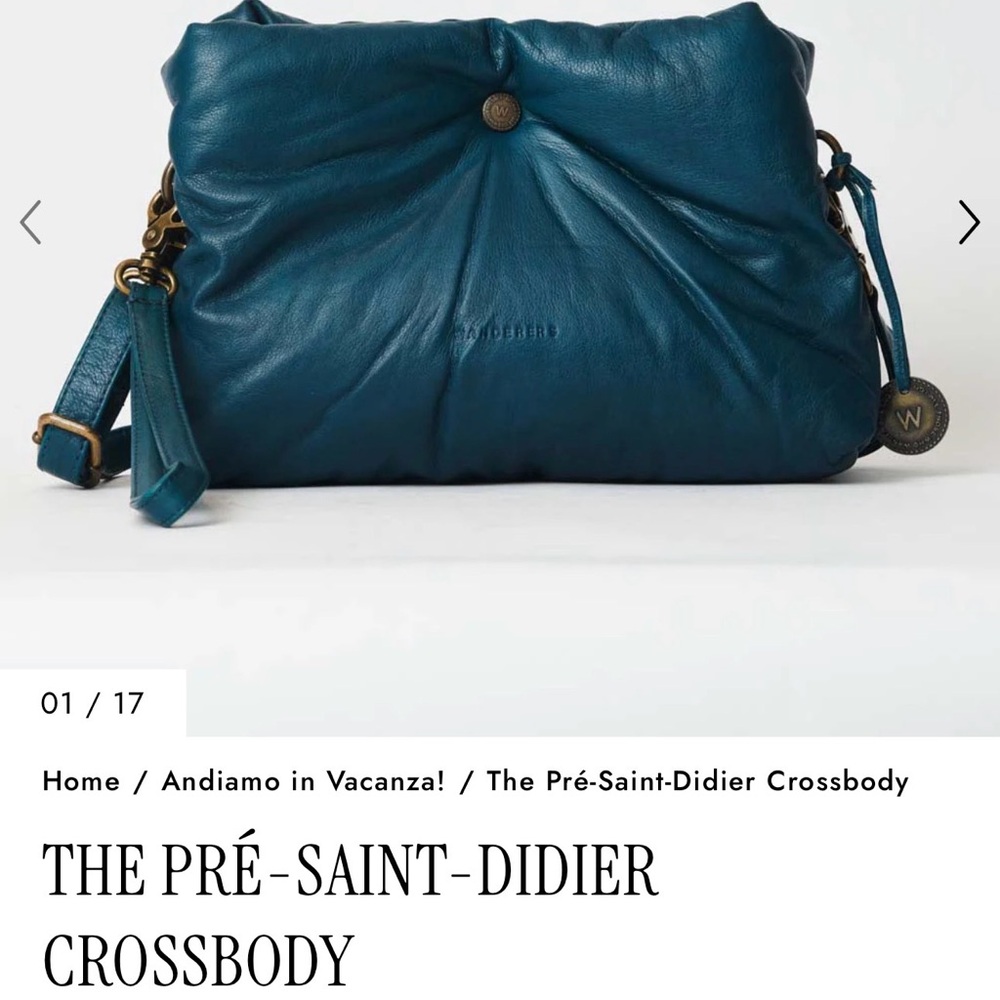 Wanderers Travel Co. Teal Leather Crossbody Bag